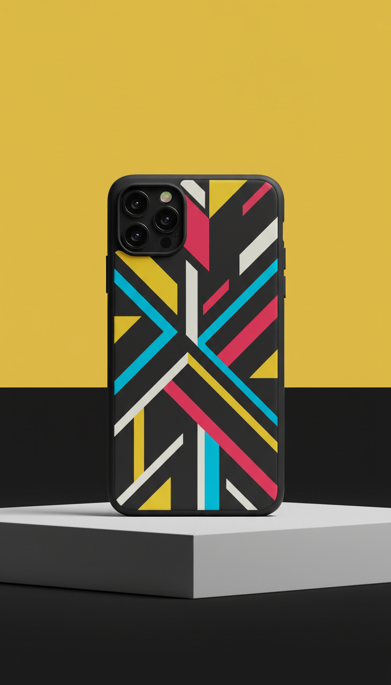Graphic-print collaboration polycarbonate-silicone case
